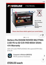 Battery fits RANGE ROVER MK2