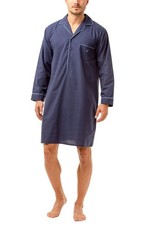 Haigman Men's Easy Care Long Sleeve Nightshirt with Cotton Nightwear