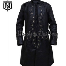 Men Pirate Costume Coat Black