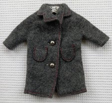 Vintage 1966 Sindy 'Happy Traveller' #12S13 Empire Made Grey Wool Felt Coat VGC