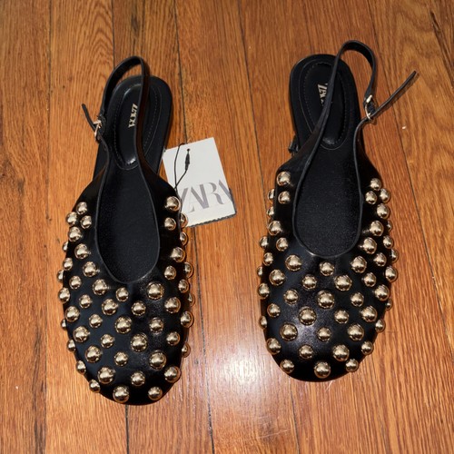 Zara women flat studded
