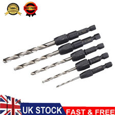 NEW 5Pcs Snappy Quick Change Hex Shank HSS Drill Bit Set 2,3.2,4,5,6mm