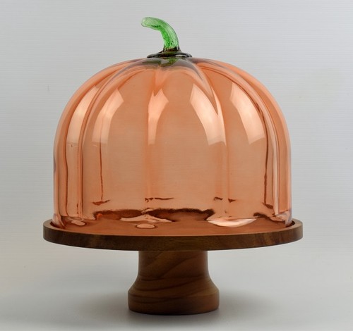 Pumpkin glass dome - glass, with