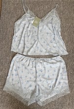 H&M FLORAL CAMI TOP & SHORT PJS PYJAMAS NIGHTWEAR SET SIZE L LARGE BNWT