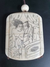A early Laye 19th  CENTURY JAPANESE bone erotic sections Representing Fatility 