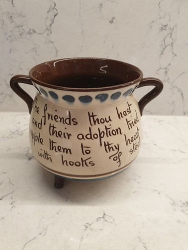 Motto ware footed cauldron - 3,