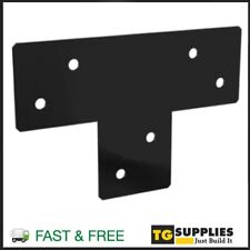 Large Black Tee Bracket | T Shape Pergola Connector | Black Tee Plates | T Plate
