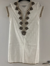 Aspiga womens SULU white embroidered embellished dress, cotton, small, UK 8-10