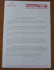 Aston Martin Tickford Taxi Limo VIP London Black Cab Press Release Info Brochure