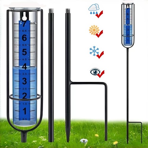 Rain gauge outdoor with stake - with,
