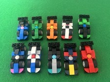 Lego F1 Limited Edition Mini build cars.  All 10 cars