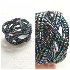 Dark Iridescent Beaded Wire