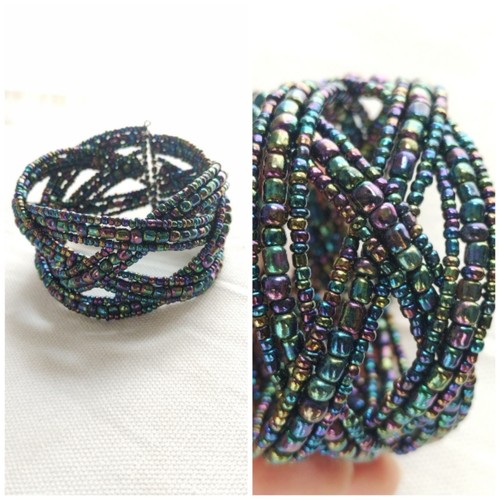 Dark iridescent beaded wire - iridescent,