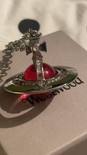 Vivienne Westwood New Large Red Orb Necklace Pendant With Packaging