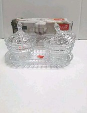 3pc Set Glass Crystal Sugar