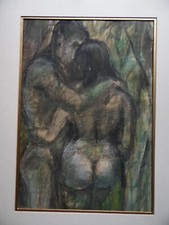 Naked Man + Woman in Garden