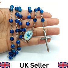 Blue catholic rosary beads - beads,