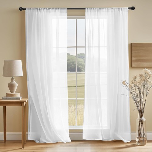 Voile curtains pair - voile,