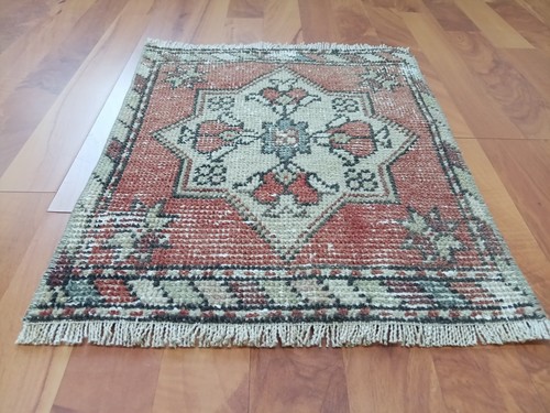Old handmade village rug - handmade,