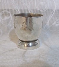 Vintage Silver Plated Egg Cup Etched With Lambs  4.5cm Tall