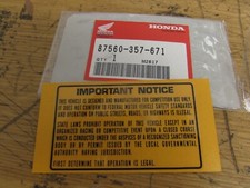 NOS HONDA CR250M CR125M CB50R ELSINORE FUEL TANK DECAL 87560-357-671 MX ERK