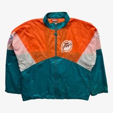 Vintage 90s Men's Apex One NFL Miami Dolphins Jacket, Windbreaker 80s Retro