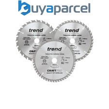 Trend CSB/165/3PK/B CraftPro Cordless Saw Blade 165 x 20mm x 24T 40T 52T 3 Pack