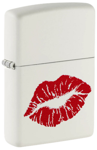 White matte kiss zippo - matte,