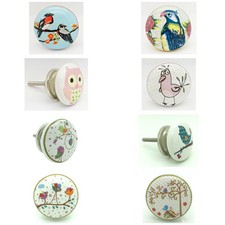 Happy Birds Ceramic Door Knobs
