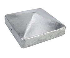 PYRAMID SQUARE METAL GALVANIZED  FENCE / GATE POST CAP TOP