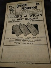 RARE VINTAGE PRE WAR RUGBY LEAGUE PROGRAMME WIGAN V OLDHAM 29TH AUGUST 1936