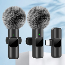 Wireless Lavalier Microphone Audio Video Recordings Mini Mic For iPhone Android