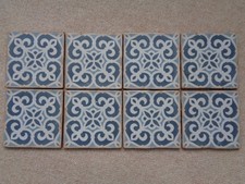 8x Blue White Patterned Wall