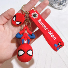 Marvel Superhero Hanging Spiderman 3D Keychain Keyring Pendant Bag Charm Car