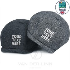 Personalised Embroidered Baker Boy Hat Men Newsboy Peaky Blinders Flat Cap