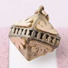 Antique Victorian Etruscan Revival Rose & Yellow Gold Filled Charm Pendant
