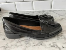 Bellissimo Black Patent Loafers with Tassels Size 6 Leather Insole