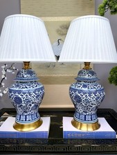 Oriental Chinese Ceramic Table Lamp Floral Design & Shade 62cm Jar Lamp Single