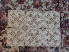 TILES EDWARDIAN VINTAGE x 6 VERY GOOD CONDITION FROM A WASH STAND.