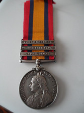 BOER WAR SOUTH AFRICA MEDAL 3 CLASPS  - 1168 Pte D. Phillips Gordon Highlanders