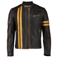 Mens Biker Genuine Distressed
