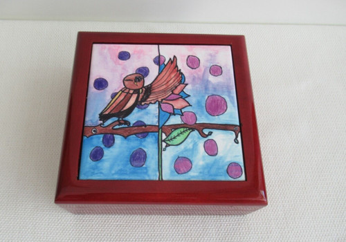Hand painted tile wooden - hand,