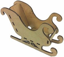 Wooden Laser Cut Santa Sleigh