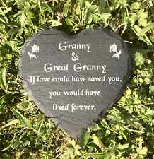 Engraved Slate Heart Memorial