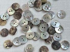 Pack 50 Vintage Mother Of Pearl MOP Shell Buttons 12.5m 2 Hole Sewing Crafts