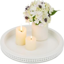 Hanobe White Beaded Wooden