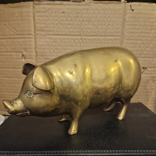 Vintage brass piggy - vintage,