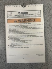 Bobcat E10z operators handbook