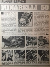 MINARELLI 50 - ORIGINAL 3 PAGE SIMPLE SERVICE ARTICLE FROM 1975