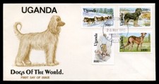 Afghan Hound Briard Greyhound Husky Labrador Uganda 1993 First Day Cover